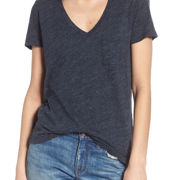 Madewell Tops - Madewell Women’s Dark Blue Short Sleeve Pocket Tee